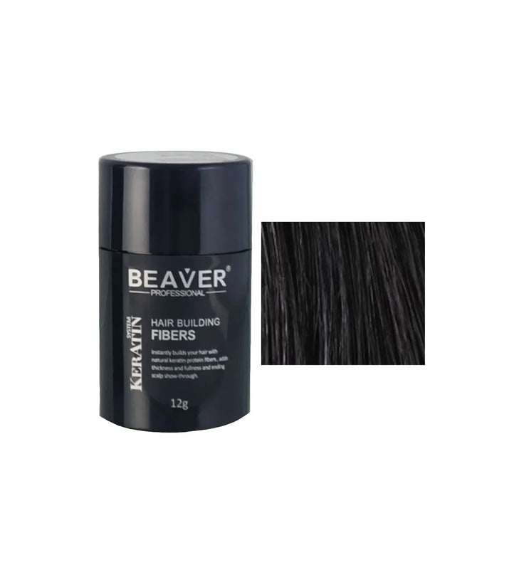 Beaver keratine haarvezels - Zwart (12 gr)
