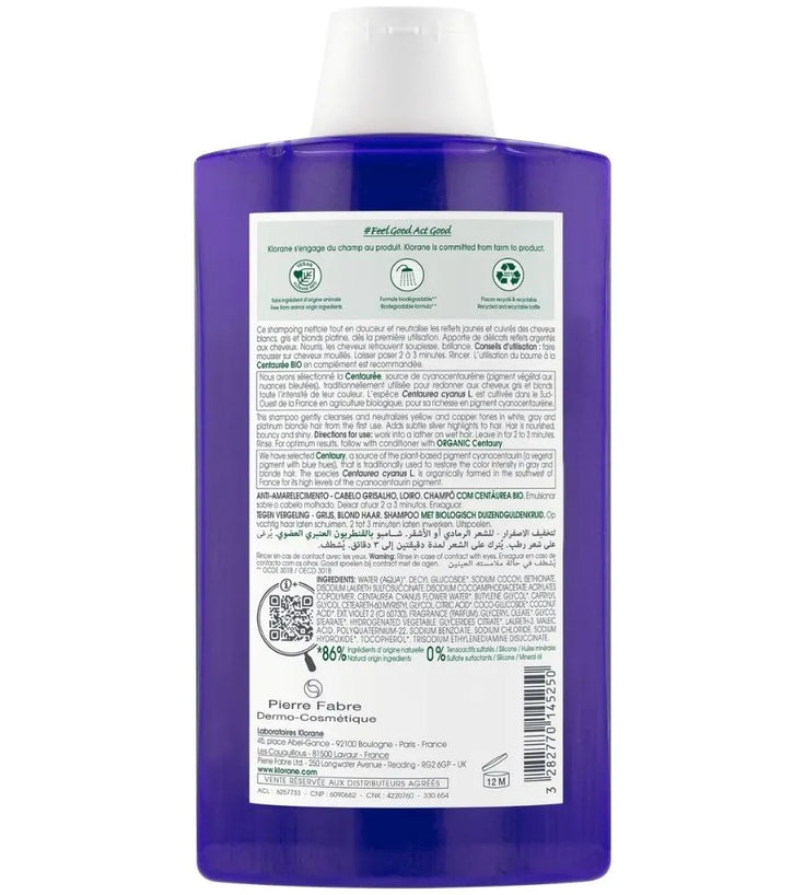 Klorane zilvershampoo Duizendguldenkruid (400 ml)