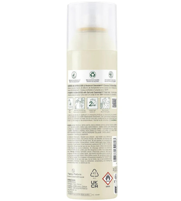 Klorane droogshampoo alle haartypes Havermelk - donker haar (150 ml)
