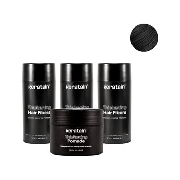 3x Keratain haarvezels + gratis Keratain pommade - Zwart (25 gr) 3x Keratain haarvezels + gratis Keratain pommade - Zwart (25 gr)