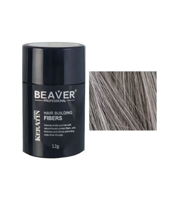 Beaver keratin hair building fibers - Grey (12 gr) Beaver keratine haarvezels - Grijs (12 gr)