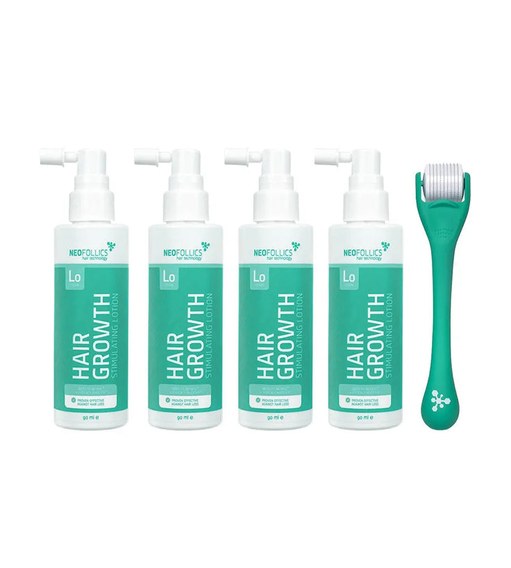 4x Neofollics lotion + free scalp roller