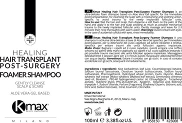 Kmax hair transplant foamer shampoo