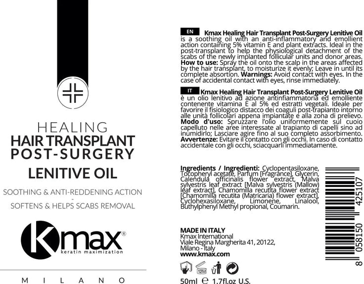 Kmax hair transplant lenitive oil