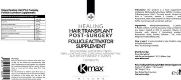 Kmax hair transplant follicle activator supplement