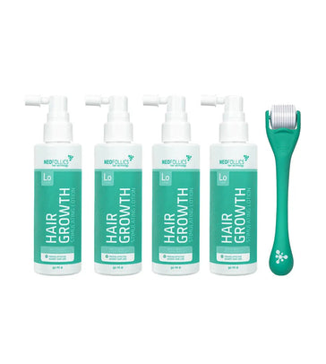 4x Neofollics lotion + gratis scalp roller 4x Neofollics lotion + gratis scalp roller