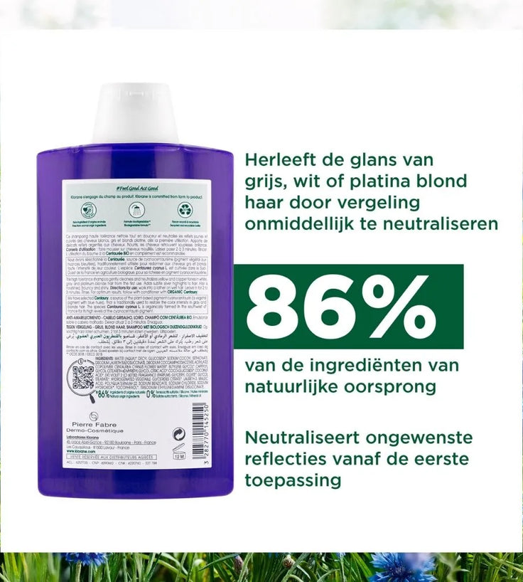 Klorane zilvershampoo Duizendguldenkruid (400 ml)