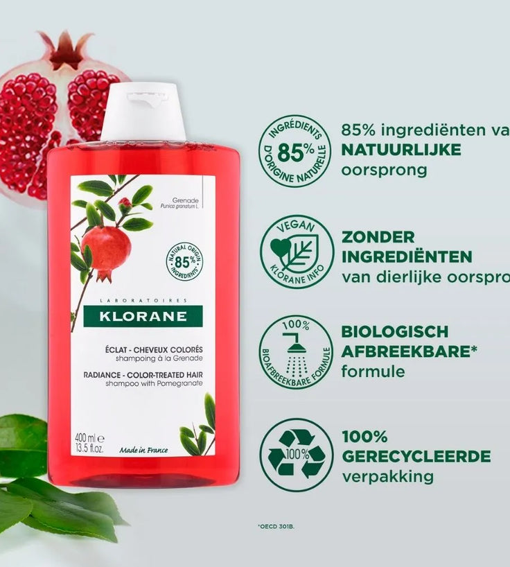 Klorane shampoo voor gekleurd haar Granaatappel (400 ml)