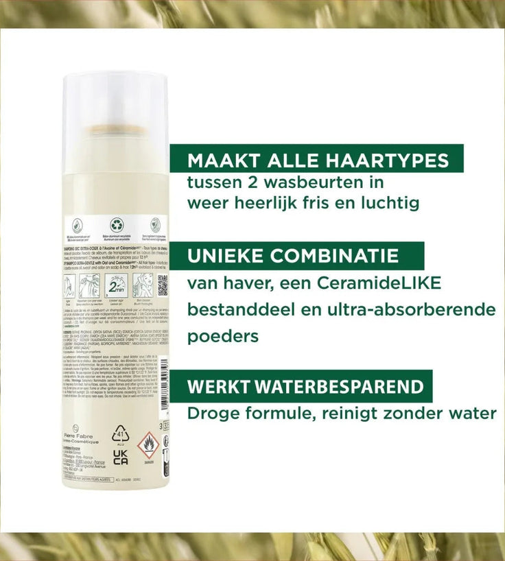 Klorane droogshampoo alle haartypes Havermelk (150 ml)