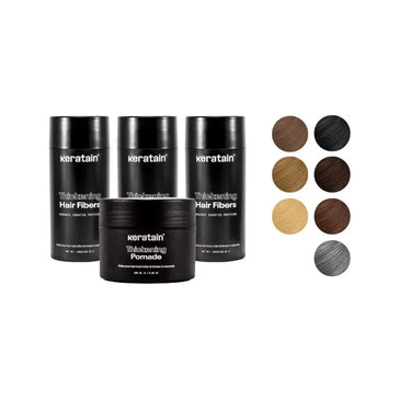 3x Keratain haarvezels + gratis Keratain pommade - De Haargroeispecialist