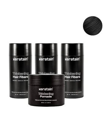 3x Keratain haarvezels + gratis Keratain pommade - Zwart (25 gr) 3x Keratain haarvezels + gratis Keratain pommade - Zwart (25 gr)