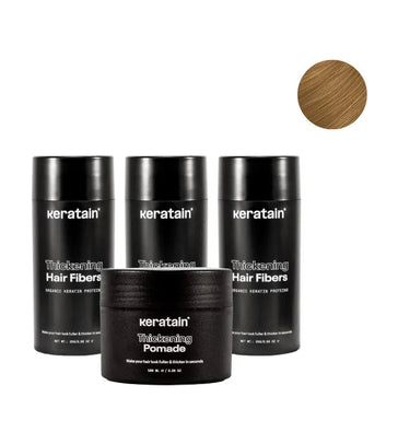 3x Keratain haarvezels + gratis Keratain pommade - Donkerblond (25 gr) 3x Keratain haarvezels + gratis Keratain pommade - Donkerblond (25 gr)