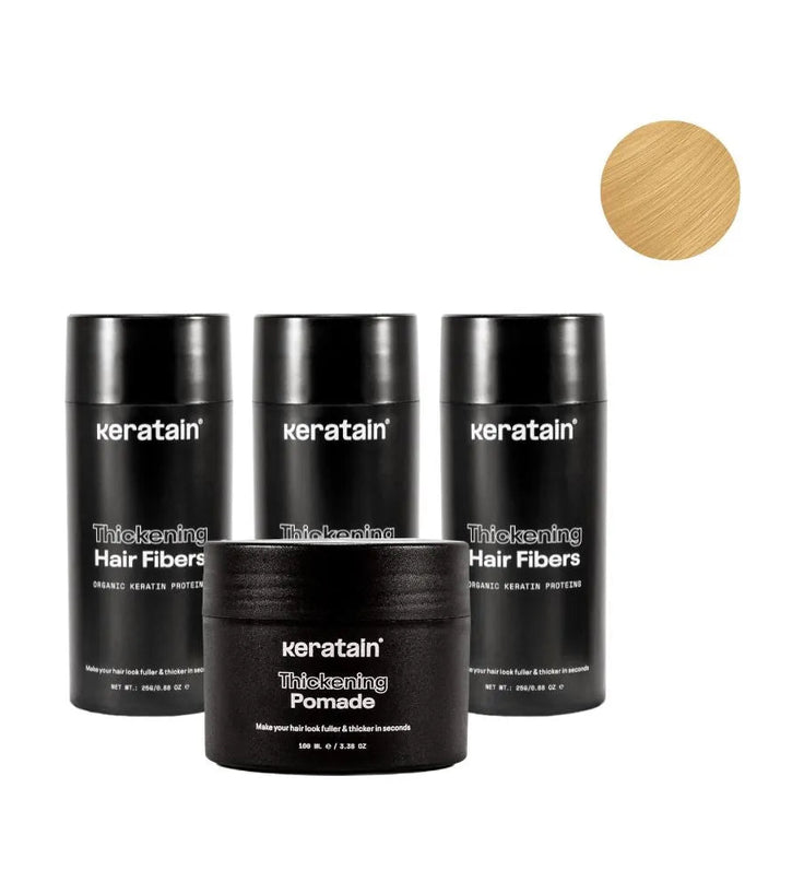 3x Keratain haarvezels + gratis Keratain pommade - Blond (25 gr)