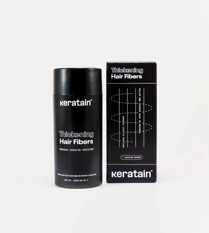 3x Keratain haarvezels + gratis Keratain pommade - Medium bruin (25 gr)