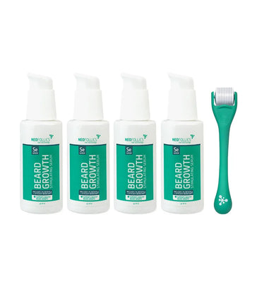 4x Neofollics beard growth serum + free beard roller