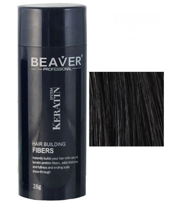 Beaver keratin hair building fibers - Black (28 gr)
